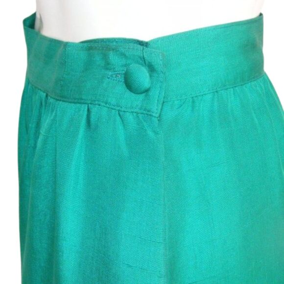 DVF Diane Von Furstenberg Midi Skirt, 26" Waist, Green, VINTAGE, Pockets, Button - Picture 9 of 12